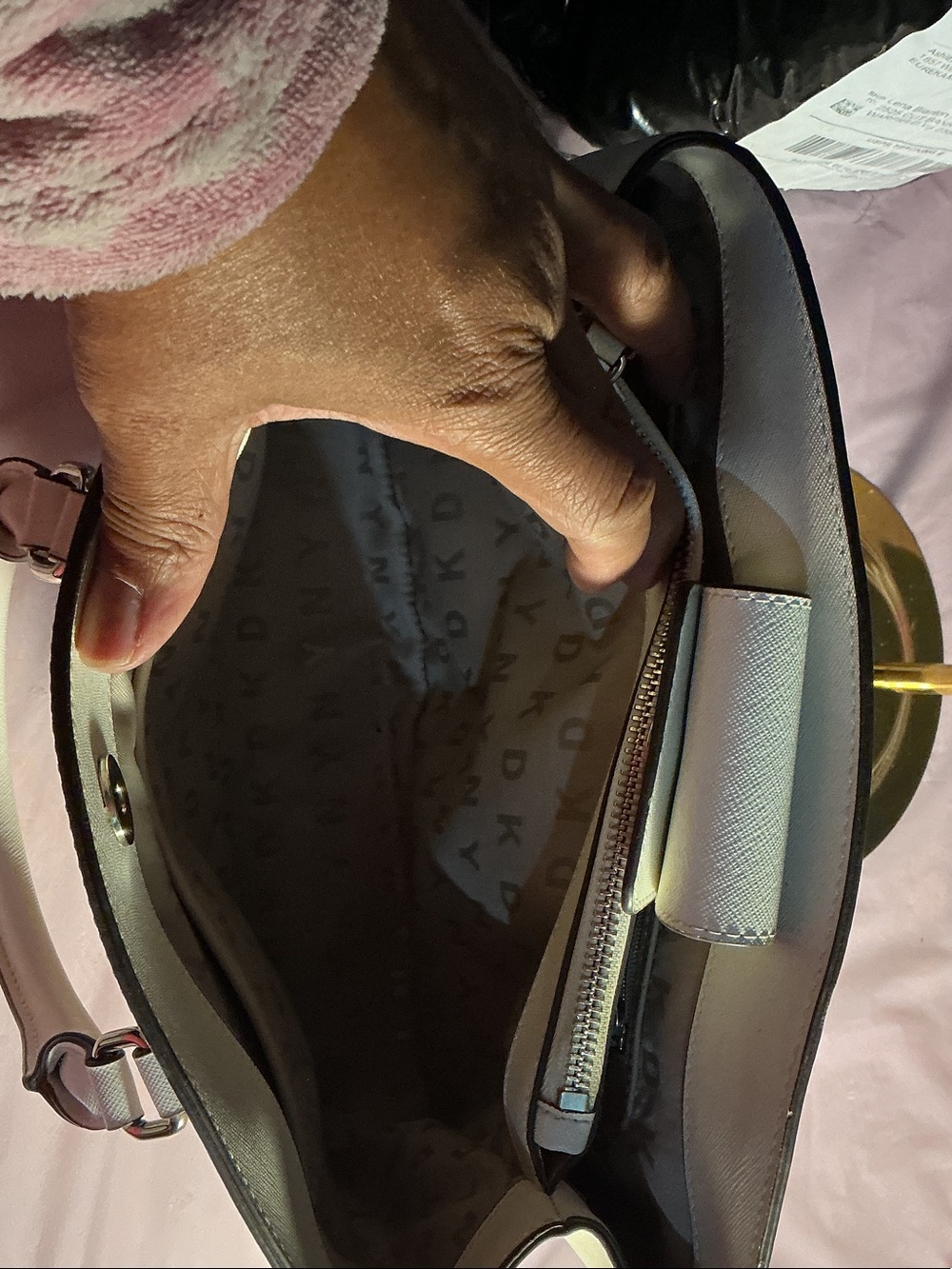 DKNY White Perforated Satchel - Picture 3 of 12